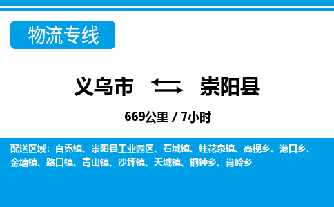 義烏市到崇陽縣物流專線-義烏市至崇陽縣貨運公司