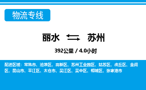 麗水到蘇州物流專線-麗水至蘇州貨運公司