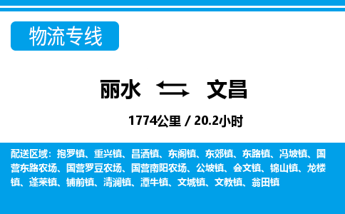 麗水到文昌物流專(zhuān)線-麗水至文昌貨運(yùn)公司