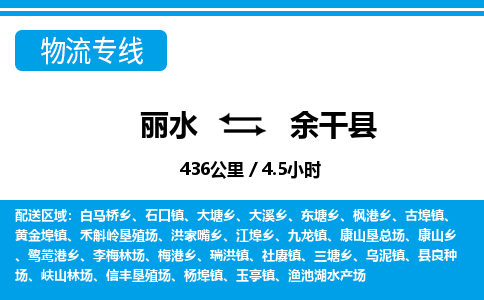 麗水到余干縣物流專線-麗水至余干縣貨運公司