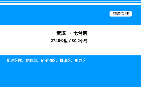 武漢到七臺(tái)河物流專線-武漢至七臺(tái)河貨運(yùn)公司