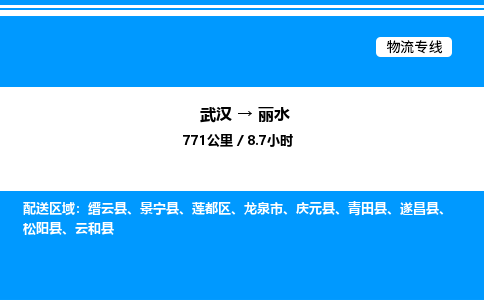 武漢到麗水物流專線-武漢至麗水貨運公司
