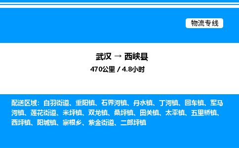 武漢到西峽縣物流專線-武漢至西峽縣貨運(yùn)公司