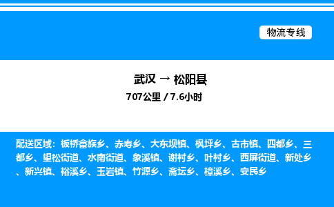 武漢到松陽(yáng)縣物流專線-武漢至松陽(yáng)縣貨運(yùn)公司
