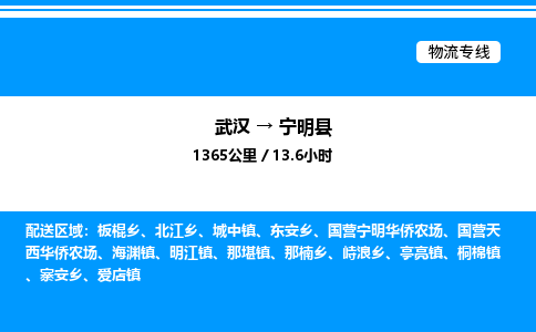 武漢到寧明縣物流專線-武漢至寧明縣貨運(yùn)公司