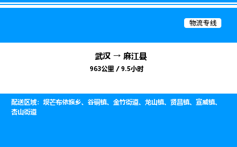 武漢到麻江縣物流專線-武漢至麻江縣貨運公司