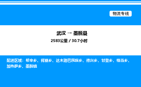 武漢到墨脫縣物流專線-武漢至墨脫縣貨運(yùn)公司