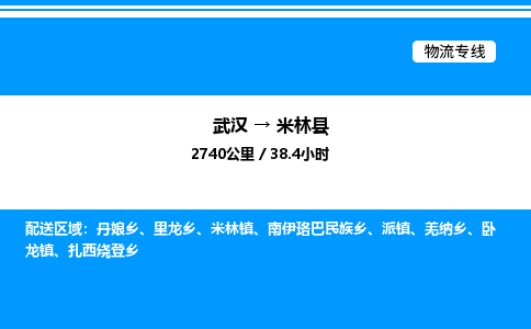 武漢到米林縣物流專線-武漢至米林縣貨運公司