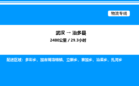 武漢到治多縣物流專線-武漢至治多縣貨運(yùn)公司