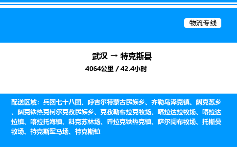 武漢到特克斯縣物流專線-武漢至特克斯縣貨運(yùn)公司